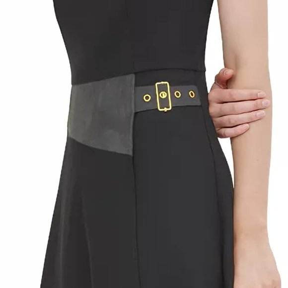 NEW Calvin Klein Sleeveless Asymmetric Fit & Flare Dress, Size 4 - Picture 2 of 16